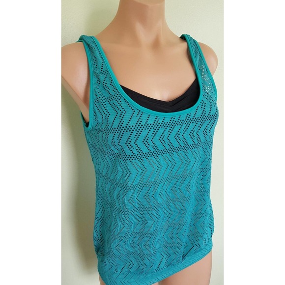Go Gossip black teal 2 in 1 tankini top size S - Picture 3 of 7